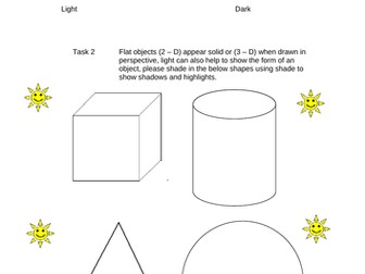 Light & Shade worksheet