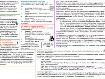 AQA A-Level Sociology Media and Crime Revision Poster