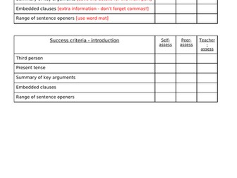 Balanced argument success criteria LKS2