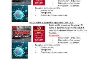 Hot/Cold task - balanced argument LKS2