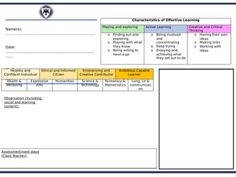 EYFS Pupil Observation sheet - Curriculum for Wales