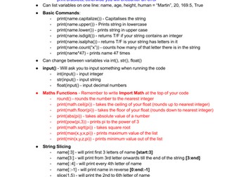 Python Beginners Cheat Sheet