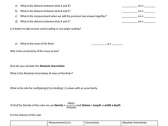 Uncertainty of Density errors