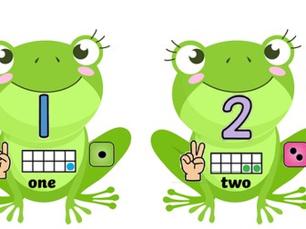 Numbers on frogs 1-6