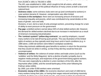 OCR A level History: Civil Rights in the USA 1865-1992: trade union key debates