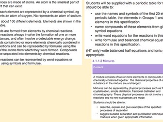 AQA Atomic structure lesson 1 - atoms, elements, compounds and mixtures