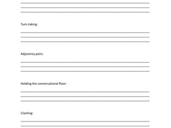 A2 English Language - The features of discourse in Child Language Acquisition