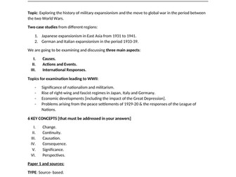IB DP History [SL and HL]: PS3: The Move to Global War