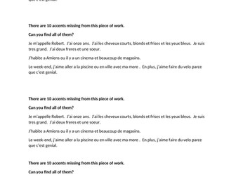 Spot the mistakes- French