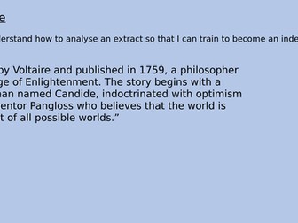 Candide KS5 Lesson- Chapter 1