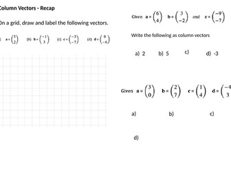 Working with column vectors