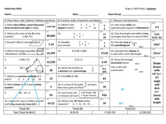 Year 6 Skills checker 10 tests (SATs Preperation)