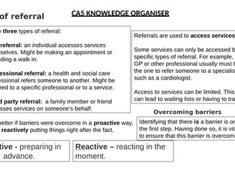 NCFE CA6 LEVEL 2 HEALTH AND SOCIAL CARE KNOWLEDGE ORGANISER