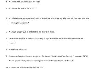 AQA History A level American Dream Revision Pack for Chapter 11 and 12