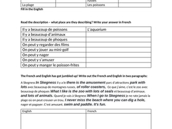 At the beach: describing a seaside town and what you can do there