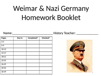 Weimar & Nazi Germany Homework Booklet