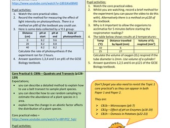Core Practical Revision - Biology Paper 2 (Edexcel GCSE Combined Science)
