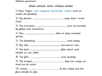 Relative Clauses, with relative pronouns - KS2
