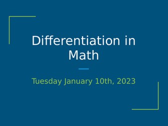 Math Differentiation Professional Development Powerpoint