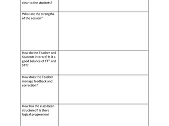 General Teacher Observation Form