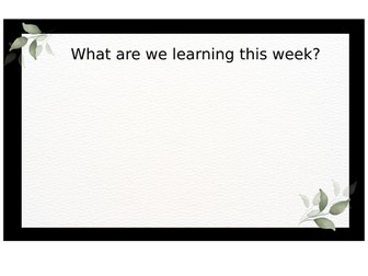 Learning intention for working wall