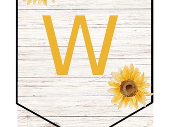 Sunflower theme welcome bunting