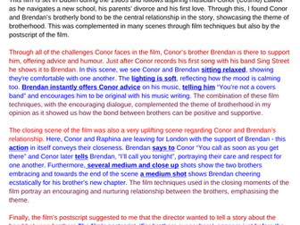 Sample Answer - Exam Q 'Sing Street'