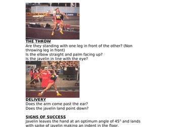 Javelin Peer Assessment Card