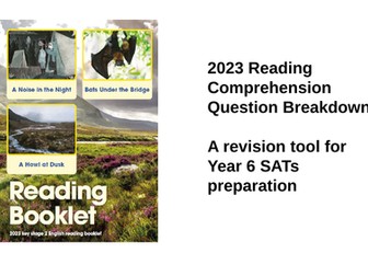 2023 Reading Comprehension Question Breakdown Year 6 SATs