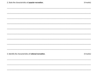 AQA A Level PE Paper 1 Sociology - History of Sport