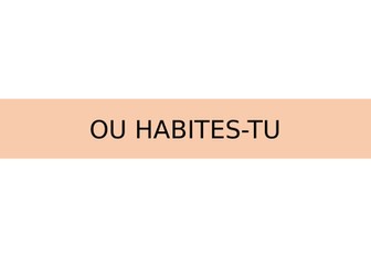 2 lesson house PowerPoint  French: Ou habites-tu