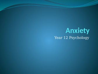 AQA A Level PE - Psychology Anxiety