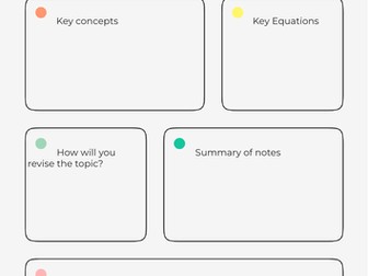 Physics GCSE Revision Notes template printable 