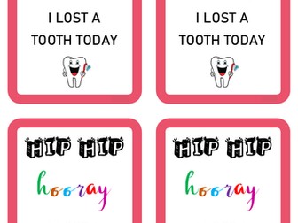 Lost tooth card