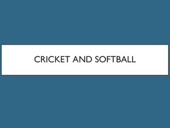 Cricket and Softball Information Pack