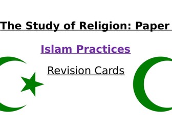 AQA Religious Studies Revision Cards - Islam Practices