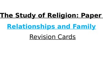 AQA Religious Studies Revision Cards - Theme A