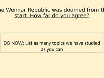 Weimar Germany was it doomed