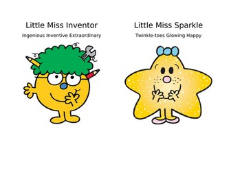 Little Miss & Mr Men Characters for Student Board