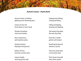 Autumn Leaves Rhyme Bank