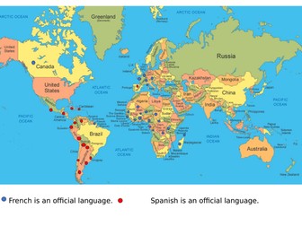 Map of French/Spanish speaking countries