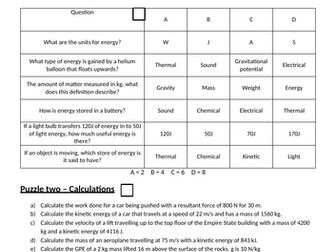 'Crack the code' Energy Revision