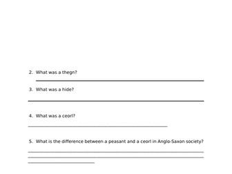 Anglo-Saxon England and Norman Conquest booklet