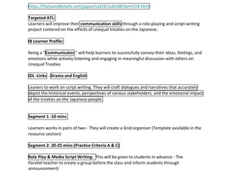 MYP -History (Japan before Meiji Lesson Plan)