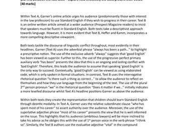 A* A Level English Language Paper 2 Discourse Example Essay