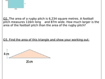 Y5 Maths Planning (Covering Area, Perimeter, Capacity and Volume)