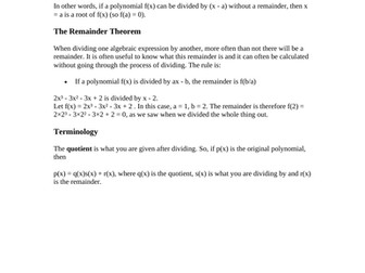 A Level Maths - Core/Pure - Revision notes