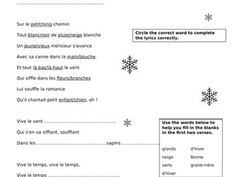 French Christmas lesson (enough for 2/3 lessons)