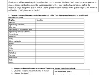 GCSE reading- my life