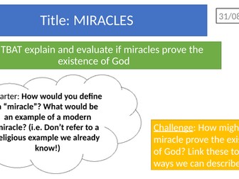 RE - Miracles (KS3)